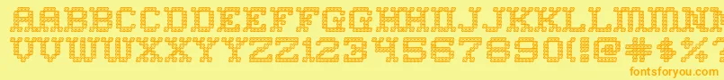 Fonte Homesweo – fontes laranjas em um fundo amarelo