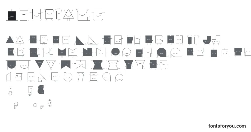 Schriftart Speciale – Alphabet, Zahlen, spezielle Symbole