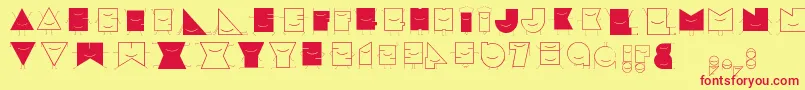 Speciale-Schriftart – Rote Schriften auf gelbem Hintergrund