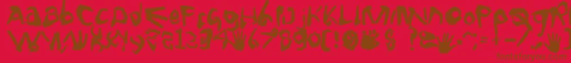 Fingertype Font – Brown Fonts on Red Background
