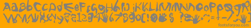 フォントFingertype – オレンジの背景に灰色の文字
