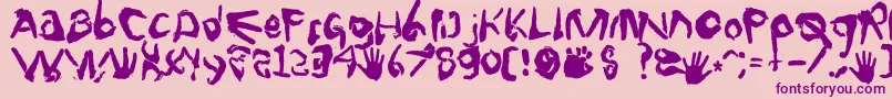 Fingertype Font – Purple Fonts on Pink Background