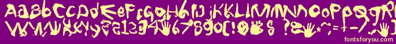 Fingertype Font – Yellow Fonts on Purple Background