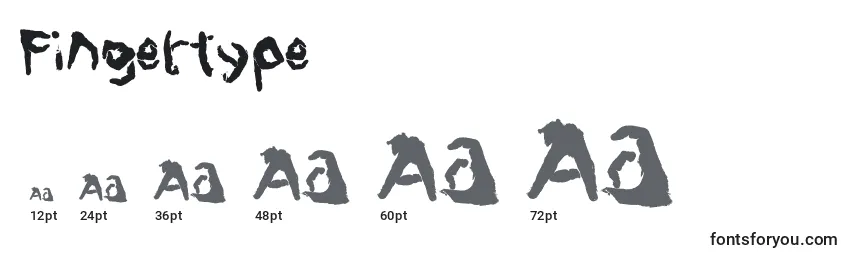 Fingertype (95329) Font Sizes