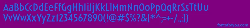 フォントLinotypeSpitzBook – 紫色の背景に青い文字
