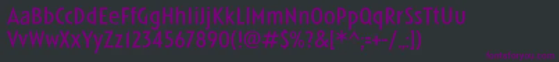 Czcionka LinotypeSpitzBook – fioletowe czcionki na czarnym tle