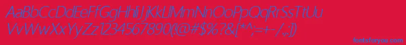 HomizioNovaLightItalic Font – Blue Fonts on Red Background