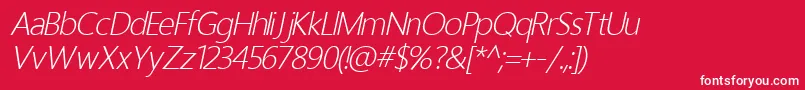 HomizioNovaLightItalic Font – White Fonts on Red Background