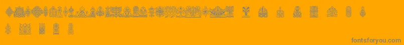 Henmanpictone-Schriftart – Graue Schriften auf orangefarbenem Hintergrund