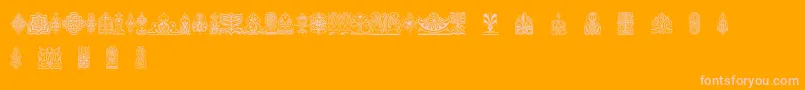 Henmanpictone-Schriftart – Rosa Schriften auf orangefarbenem Hintergrund