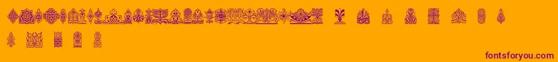 Henmanpictone-Schriftart – Violette Schriften auf orangefarbenem Hintergrund