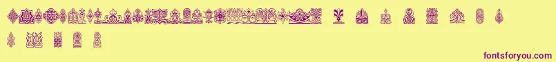 Henmanpictone Font – Purple Fonts on Yellow Background