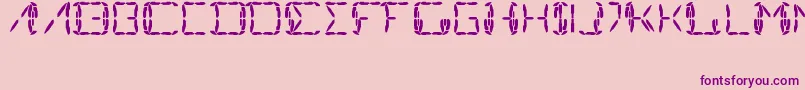 MinimalGauge-Schriftart – Violette Schriften auf rosa Hintergrund