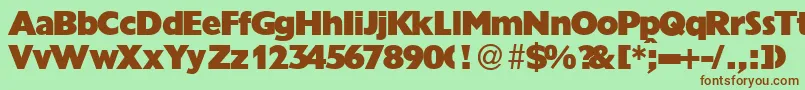 GrandeurRegular Font – Brown Fonts on Green Background