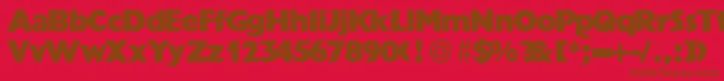 GrandeurRegular-Schriftart – Braune Schriften auf rotem Hintergrund