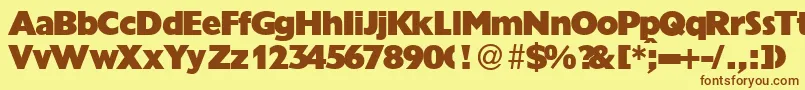 GrandeurRegular Font – Brown Fonts on Yellow Background