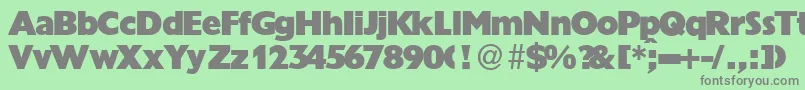 GrandeurRegular-Schriftart – Graue Schriften auf grünem Hintergrund