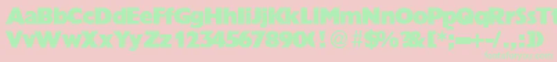 GrandeurRegular Font – Green Fonts on Pink Background