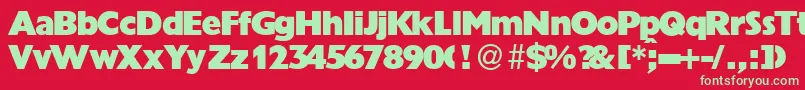 GrandeurRegular Font – Green Fonts on Red Background