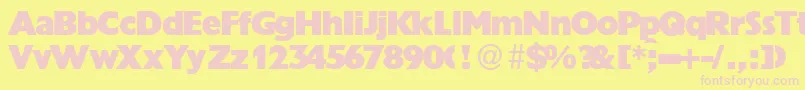 Czcionka GrandeurRegular – różowe czcionki na żółtym tle