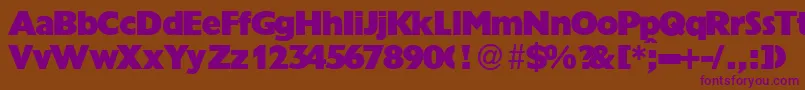 GrandeurRegular Font – Purple Fonts on Brown Background