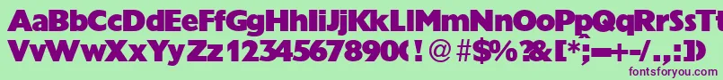 GrandeurRegular Font – Purple Fonts on Green Background