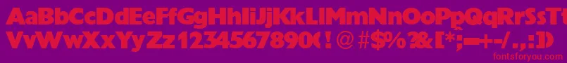 GrandeurRegular Font – Red Fonts on Purple Background