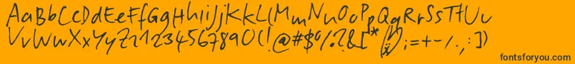 Weitere Informationen zur SlipperyDip-Schriftart SlipperyDip-Schriftart – Schwarze Schriften auf orangefarbenem Hintergrund