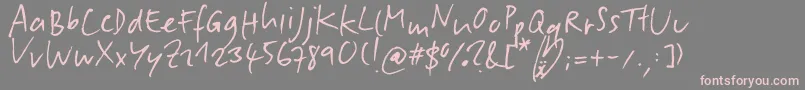 フォントSlipperyDip – 灰色の背景にピンクのフォント