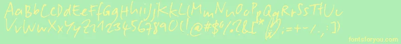 SlipperyDip Font – Yellow Fonts on Green Background