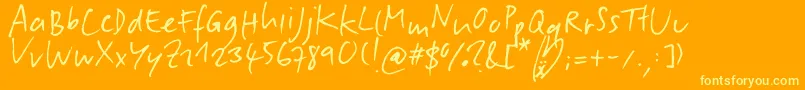 SlipperyDip-Schriftart – Gelbe Schriften auf orangefarbenem Hintergrund