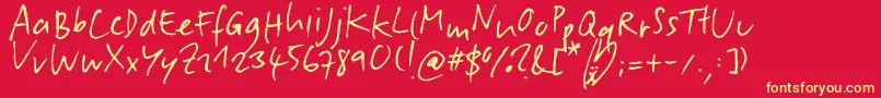 SlipperyDip Font – Yellow Fonts on Red Background