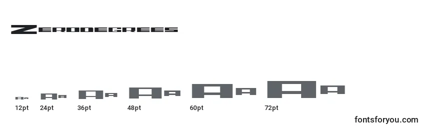 Размеры шрифта Zerodegrees
