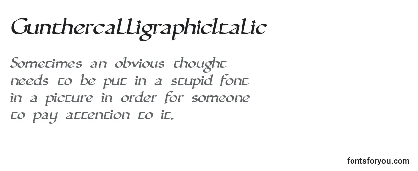 GunthercalligraphicItalic Font