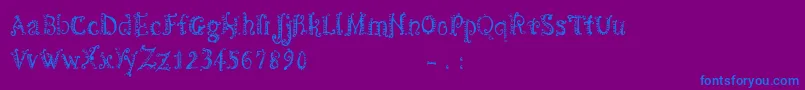 CfspiralityRegular-Schriftart – Blaue Schriften auf violettem Hintergrund