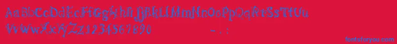 CfspiralityRegular Font – Blue Fonts on Red Background