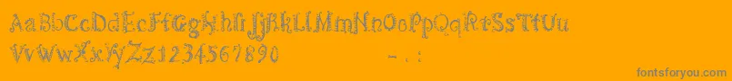 CfspiralityRegular-Schriftart – Graue Schriften auf orangefarbenem Hintergrund