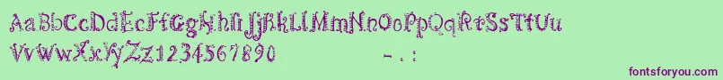 CfspiralityRegular Font – Purple Fonts on Green Background