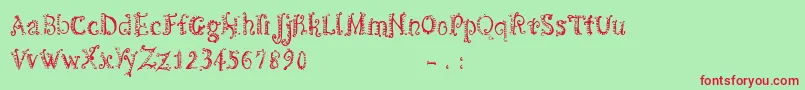 CfspiralityRegular Font – Red Fonts on Green Background