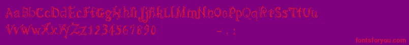 CfspiralityRegular Font – Red Fonts on Purple Background