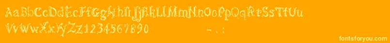 CfspiralityRegular Font – Yellow Fonts on Orange Background