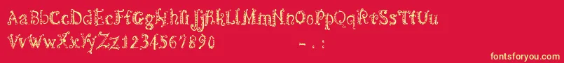 CfspiralityRegular Font – Yellow Fonts on Red Background