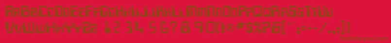 Czcionka MicrRegular – brązowe czcionki na czerwonym tle