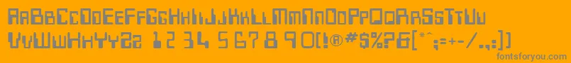 フォントMicrRegular – オレンジの背景に灰色の文字