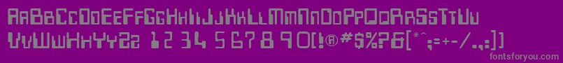 フォントMicrRegular – 紫の背景に灰色の文字