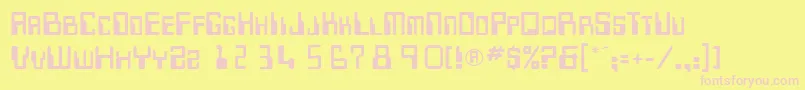 MicrRegular Font – Pink Fonts on Yellow Background