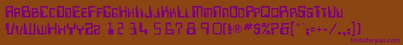 MicrRegular Font – Purple Fonts on Brown Background