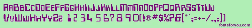 MicrRegular Font – Purple Fonts on Green Background