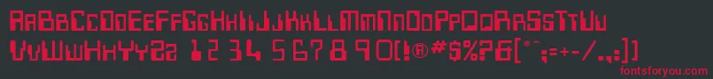 MicrRegular Font – Red Fonts on Black Background