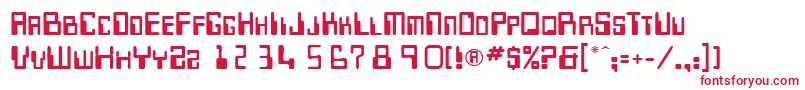 MicrRegular Font – Red Fonts on White Background